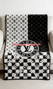 LV Monogram Checkerboard Throw Blanket IMG_3049